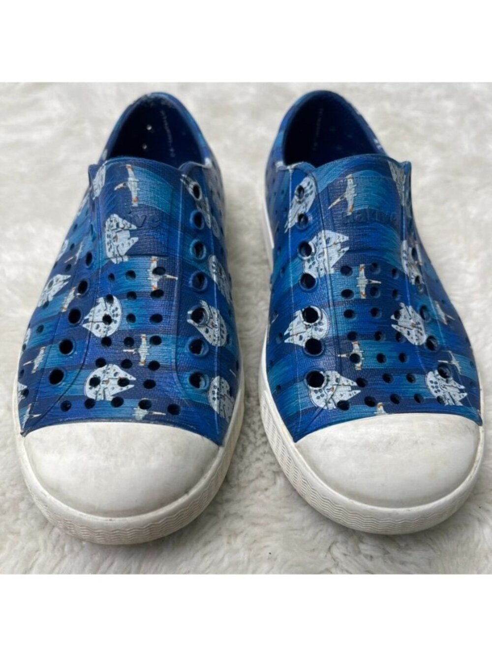 Native Shoes Jefferson Star Wars Millennium Falcon Blue Slip On Sneakers Size 9